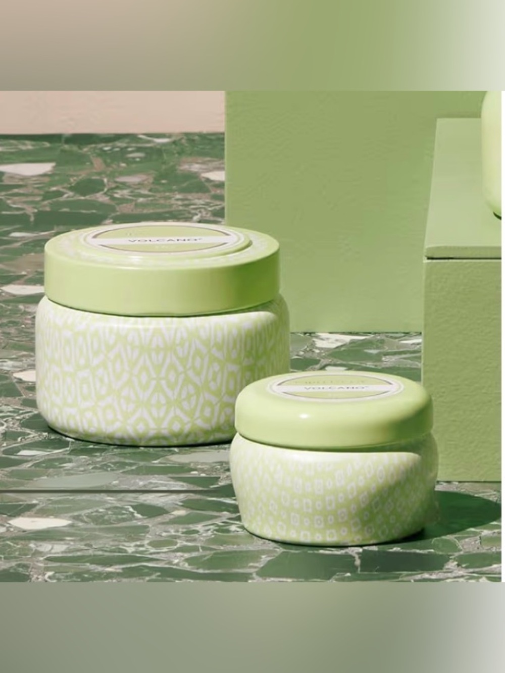 Set two candles Capri Blue Volcano Scented (8.5oz)Mini Tin Jar (3oz)